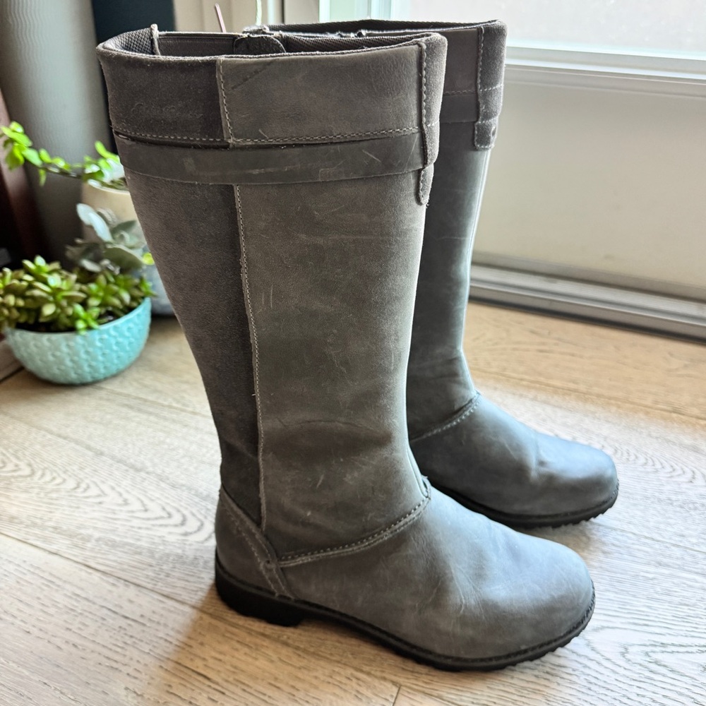 EDDIE BAUER Rain Trace Gray Knee-High Boots - WATERPROOF Rain Boots